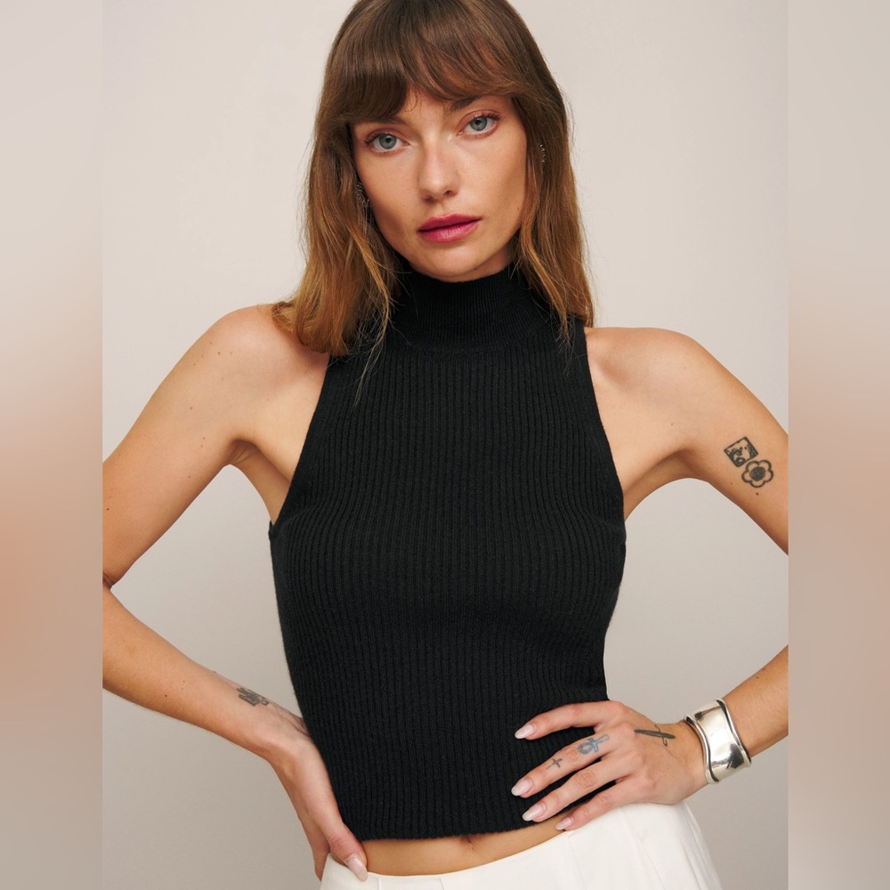 Reformation Farrah Cashmere Turtleneck Tank - M